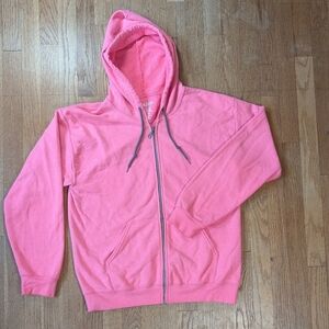 Gildan Performance Zip-Up in Neon Pink (Men’s M)